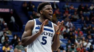 Anthony Edwards, durante un partido de la temporada 2025-26 de la NBA.