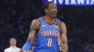 Jalen Williams, disputando un partio de playoffs con los Oklahoma City Thunder.