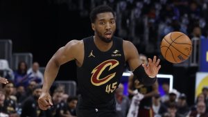 Donovan Mitchell, durante el Game 1 ante los Detroit Pistons.