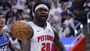 Isaiah Stewart, durante un partido de playoffs contra los Orlando Magic.