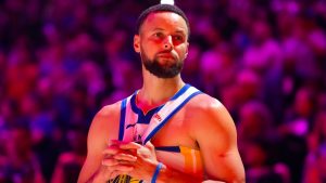 Stephen Curry, durante un partido con los Golden State Warriors.