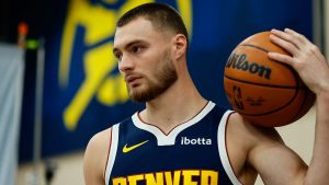Christian Braun, durante el media day de los Denver Nuggets.